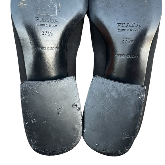 Prada Y2K Vintage Nylon Loafers Acrylic Link Design Block Heel 37.5 EU 7.5 US - Picture 6 of 13